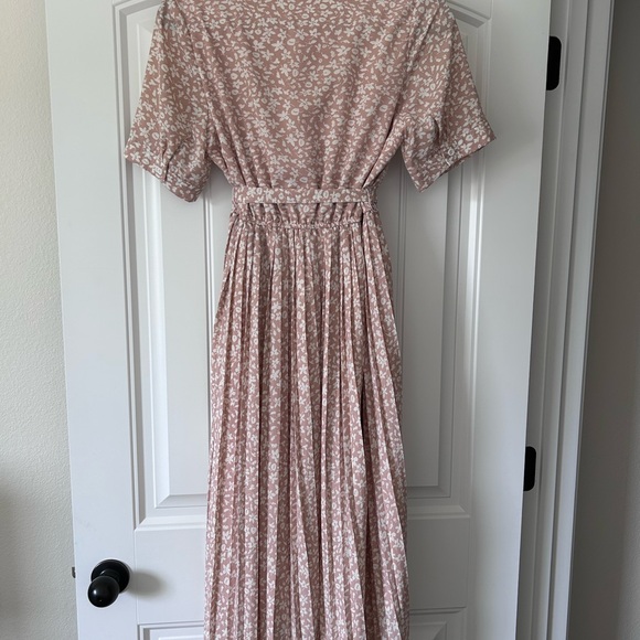 Bohme Pink Ruched Tie Front Maxi Dress - Picture 6 of 7